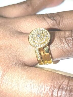 Womens 5ct Round Cut Lab Created Diamond Three Piece Wedding Ring Set Sz 10